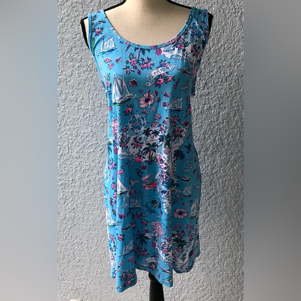 Lilly Pulitzer Pink and blue soft cotton Sleeveless Sundress
